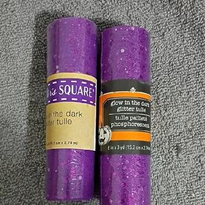 Crafter's Square Purple Glow in the Dark Glitter Tulle